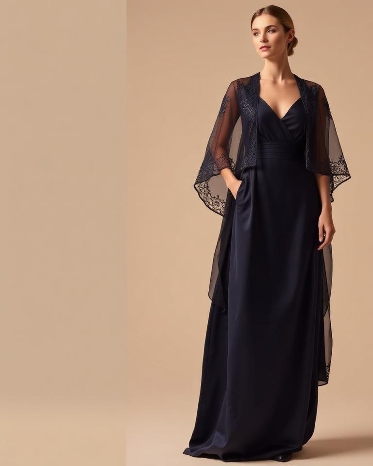 Slip dress with cape