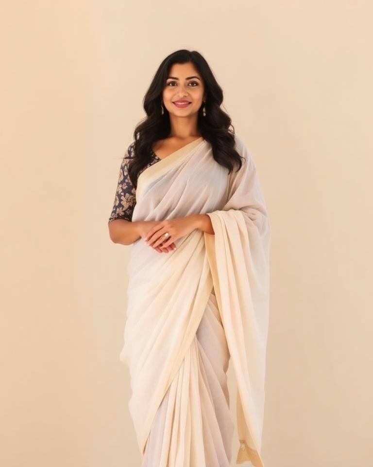 Saree with statement blouse
