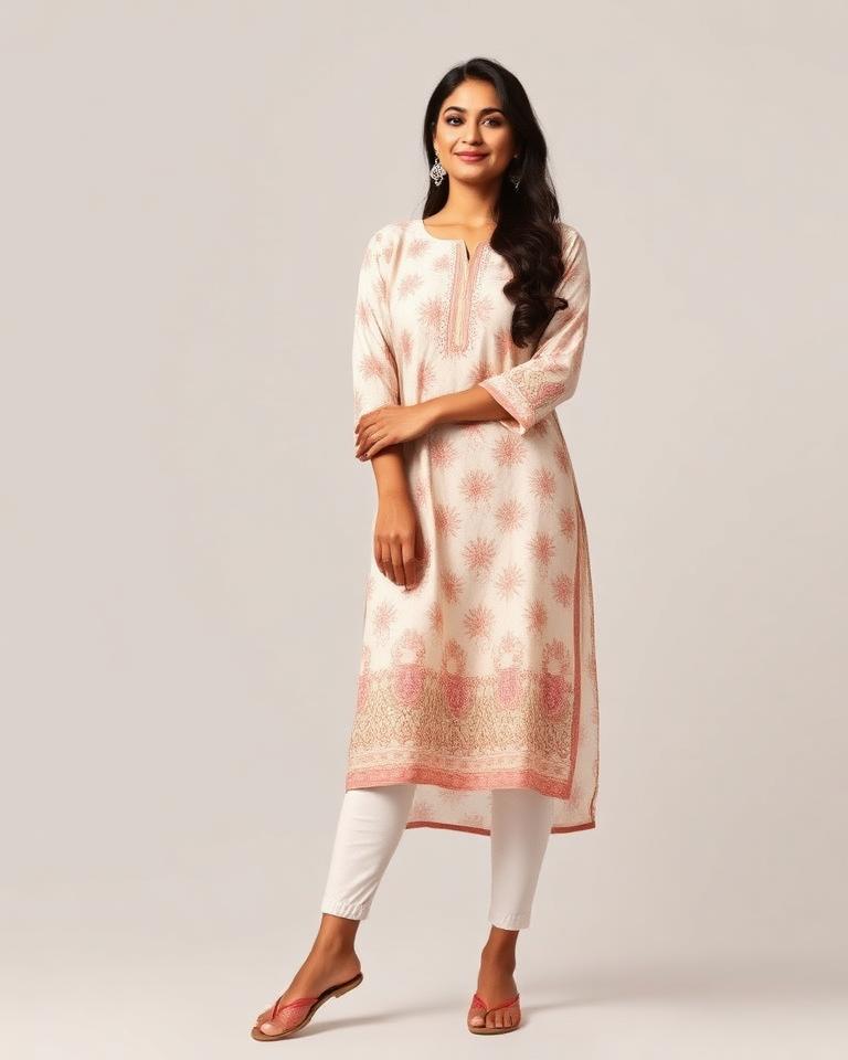 Cotton kurta with leggings