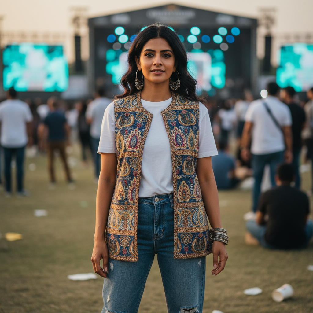 Bandi waistcoat with jeans