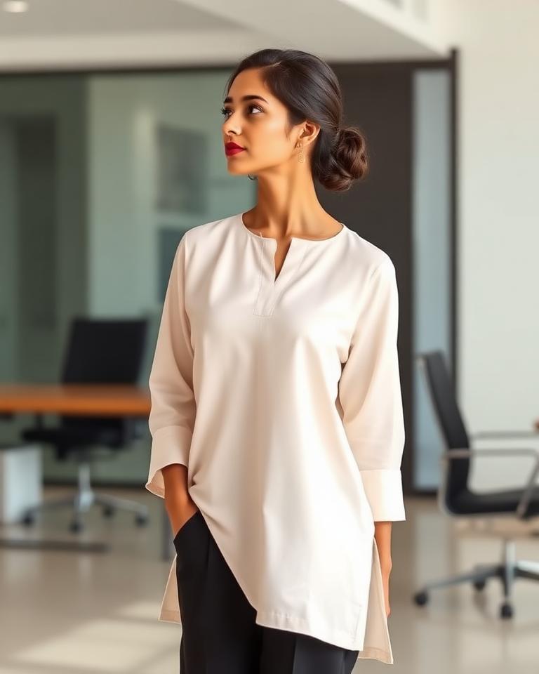 Cotton kurta with tailored trouser