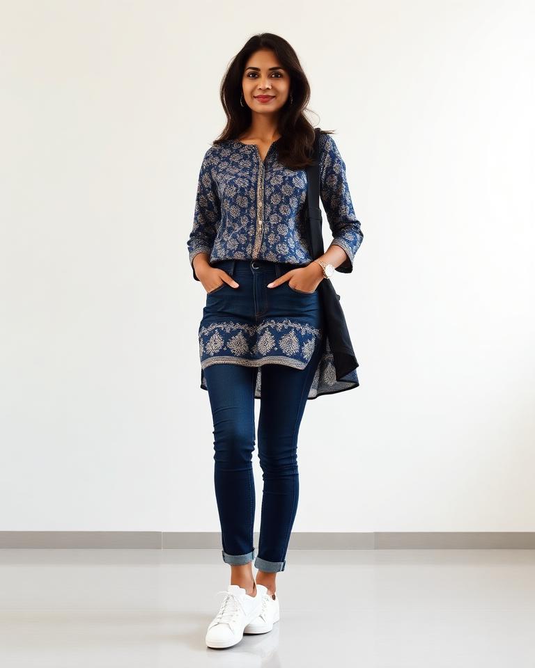Kurti with denim