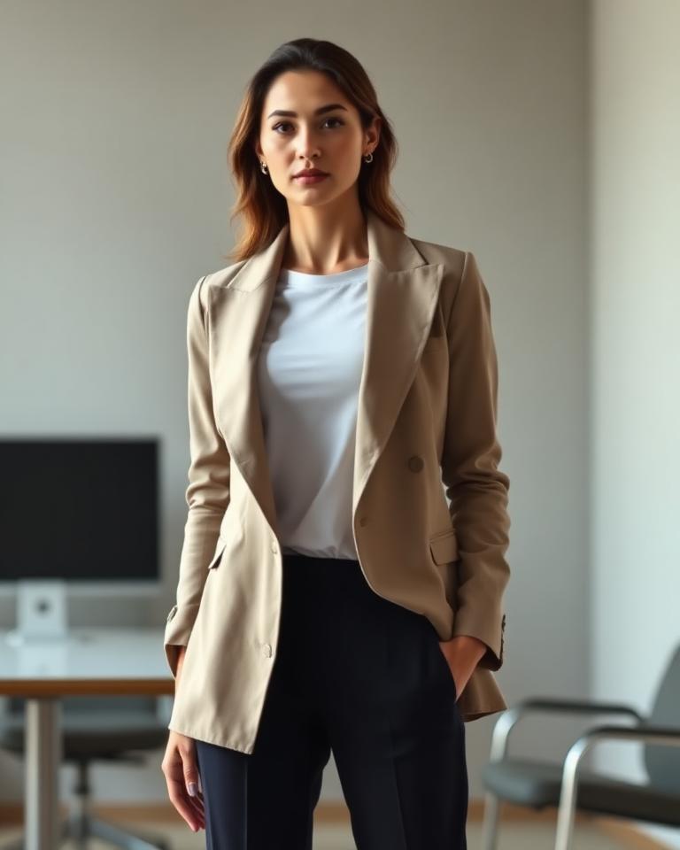 Blazer over basic tee