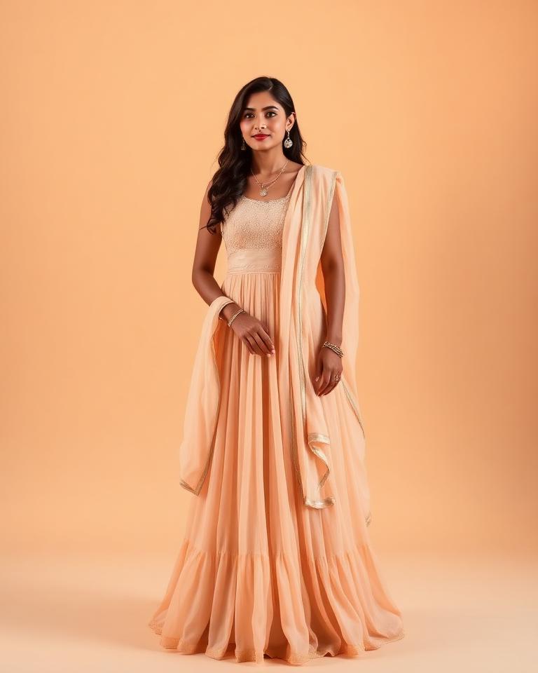Anarkali in pastel