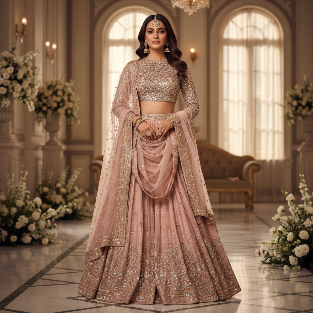 Sharara with sequin crop blouse