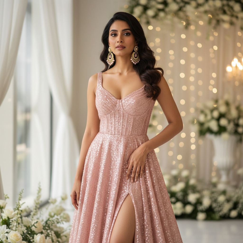 Blush sequin gown