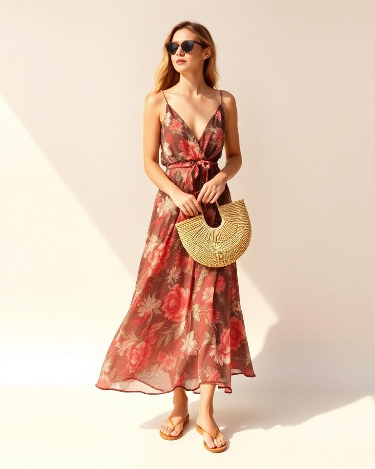 Maxi dress with sandals