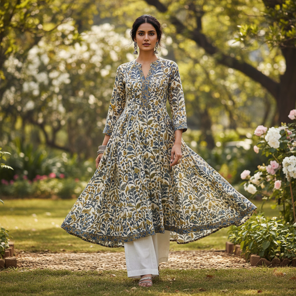 Tunic with cotton palazzo