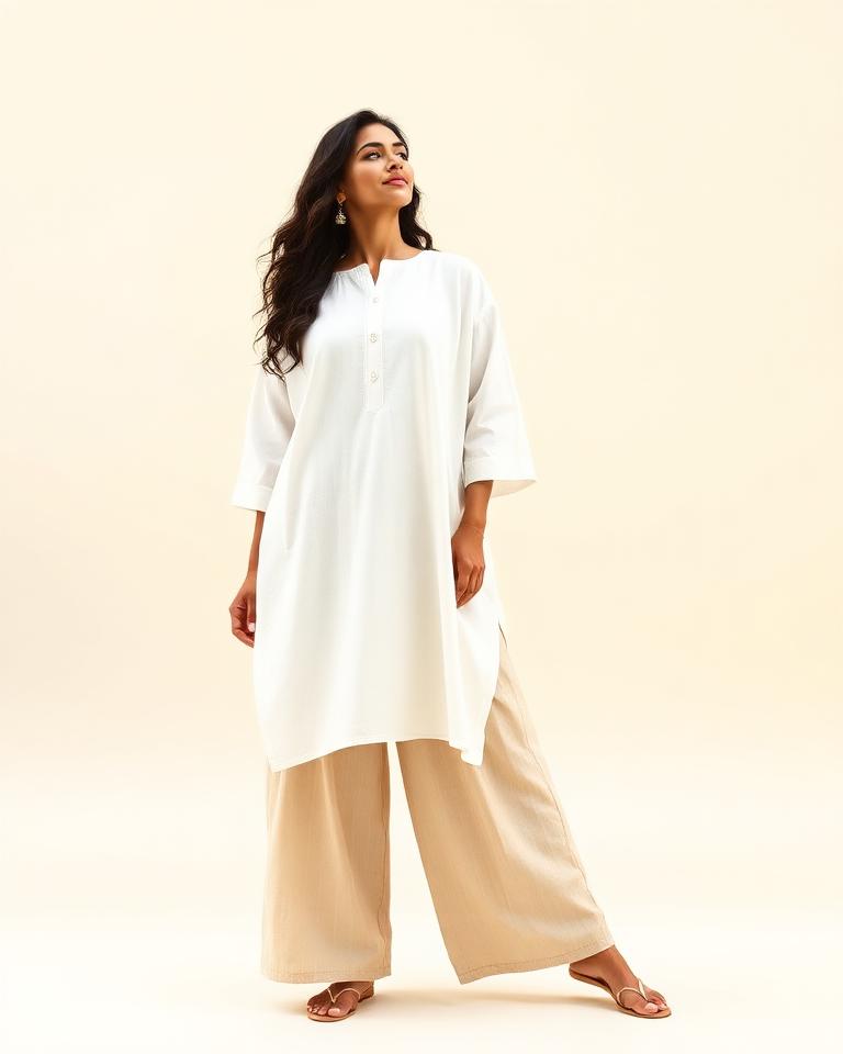 Cotton kurta with palazzos