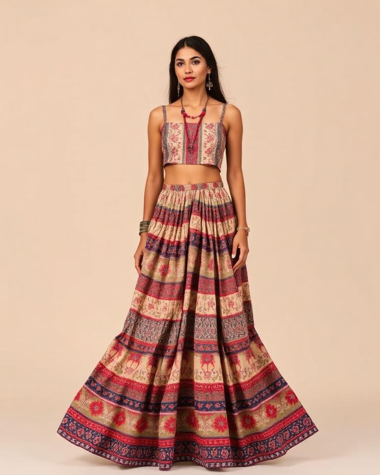 Crop top with skirt
